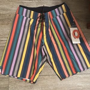 Lululemon Athletica Striped Swim Trunks
